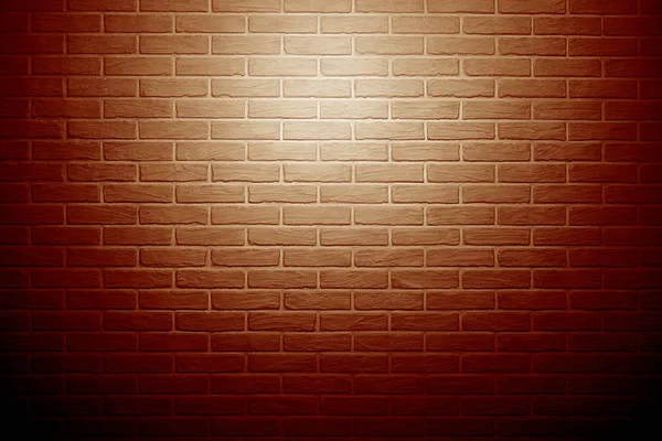 Muro di mattoni rossi con effetto luce e ombra, sfondo astratto — Foto Stock