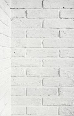 Beyaz tuğla duvar köşesi, arka plan fotoğraf