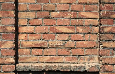 eski tuğla duvar doku veya arka plan, kırmızı ve kahverengi renk için bir tuğla olarak mimari unsurlar çerçeve dolu.