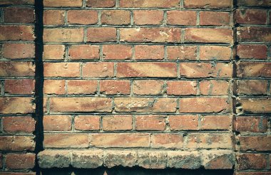eski tuğla duvar doku veya arka plan, koyu renk için bir tuğla olarak mimari unsurlar çerçeve dolu.