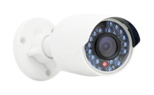 CCTV ασφαλείας κάμερα, φωτογραφία closeup, απομονωμένο αντικείμενο σε λευκό — Φωτογραφία Αρχείου