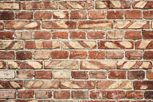Stary mur z cegły dla tekstury lub tła, brązowy i czerwony kolor — Zdjęcie stockowe