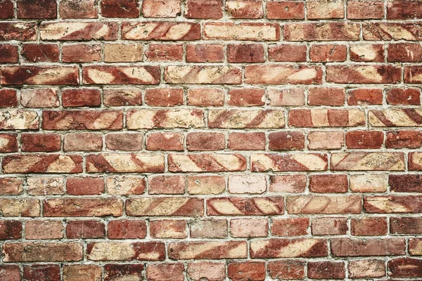 Stary mur z cegły dla tekstury lub tła, brązowy i czerwony kolor — Zdjęcie stockowe