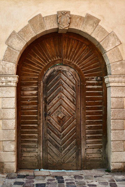 Old wooden gate, door in vintage style