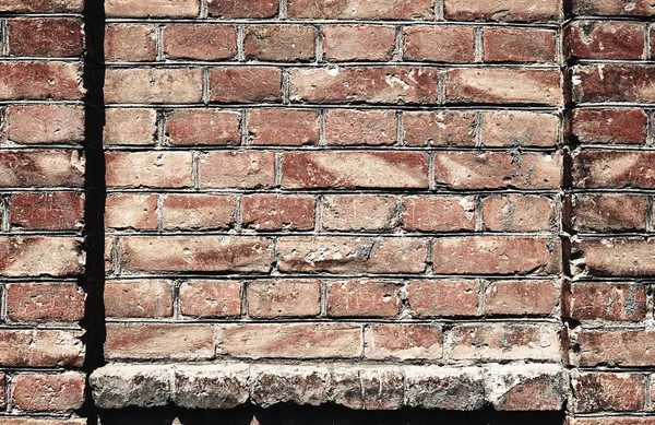 Old brick wall for texture or background, red and brown color, architectural elements as a brick filled frame — Stock Photo, Image