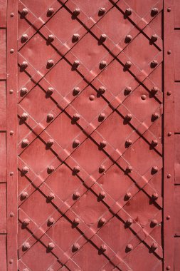 demir kapıyı kapatmak için doku veya arka plan, vintage tarzı, kırmızı renk