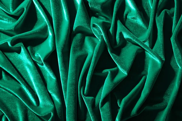 Cyan green velvet textile for background or texture — Stock Photo, Image