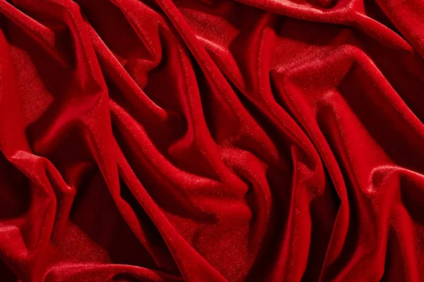 Red velvet textile for background or texture — Stock Photo, Image