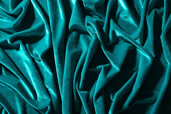 Cyan velvet textil för bakgrund eller konsistens — Stockfoto