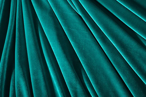 Cyan color velvet textile for background or texture — Stock Photo, Image