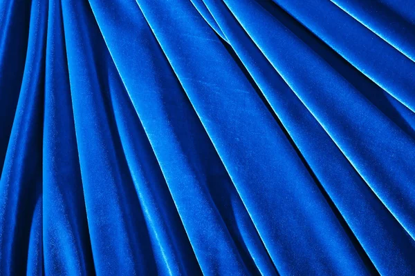 Blue color velvet textile for background or texture — Stock Photo, Image