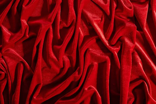 Red velvet textile for background or texture — Stock Photo, Image