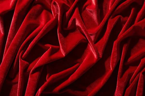 Red velvet textile for background or texture — Stock Photo, Image