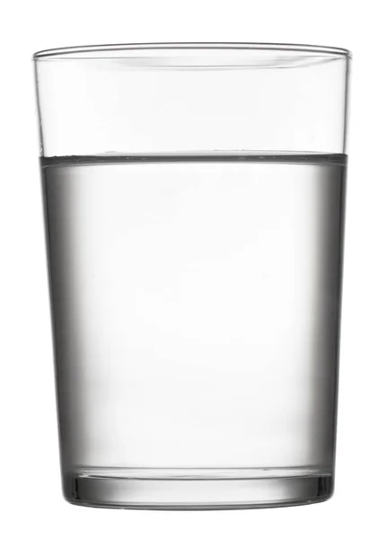 Um copo cheio de água isolado sobre fundo branco — Fotografia de Stock