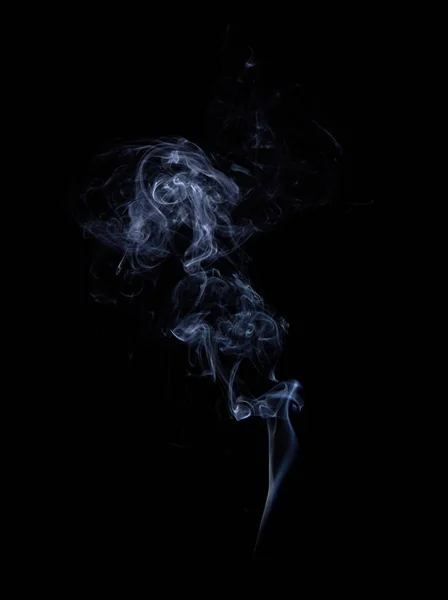 Photo of real white smoke on black background — Stock Photo, Image