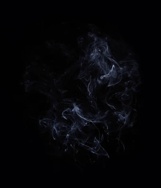 Photo of real white smoke on black background — Stock Photo, Image