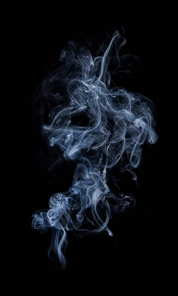 Photo de vraie fumée blanche sur fond noir — Photo