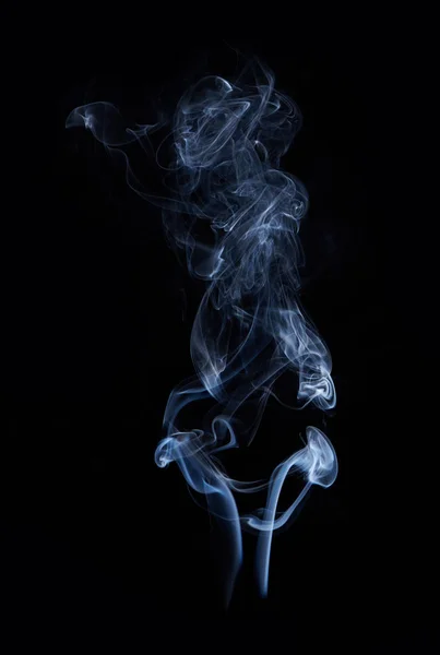 Photo of real white smoke on black background — Stock Photo, Image