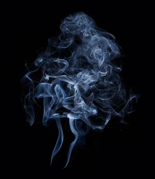 Photo of real white smoke on black background — Stock Photo, Image