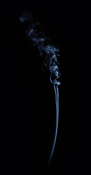 Photo of real white smoke on black background — Stock Photo, Image