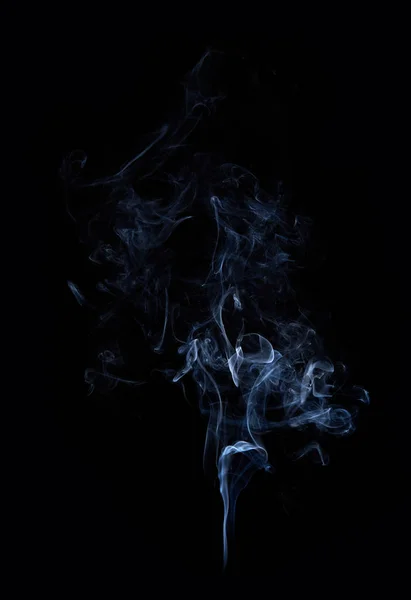 Photo of real white smoke on black background — Stock Photo, Image