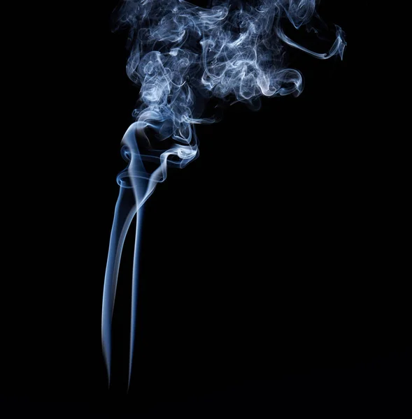Photo of real white smoke on black background — Stock Photo, Image