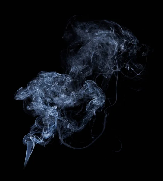 Photo of real white smoke on black background — Stock Photo, Image