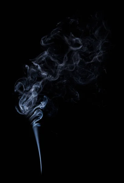 Photo of real white smoke on black background — Stock Photo, Image