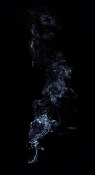 Bild av äkta vit rök på svart bakgrund — Stockfoto