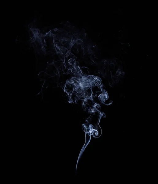 Photo of real white smoke on black background — Stock Photo, Image