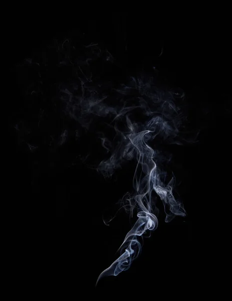 Photo of real white smoke on black background — Stock Photo, Image