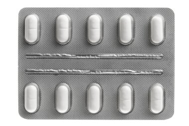 Pills blisters, tablets, vitamins, drugs, capsules, medicament and food supplement for health care. Pharmaceutical industry. Pharmacy. Isolated on white background.