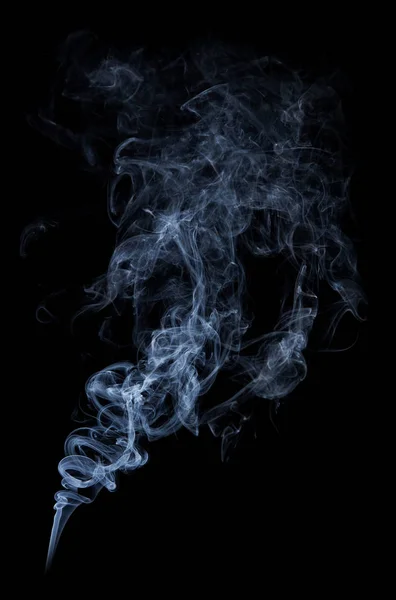 Photo of real white smoke on black background — Stock Photo, Image