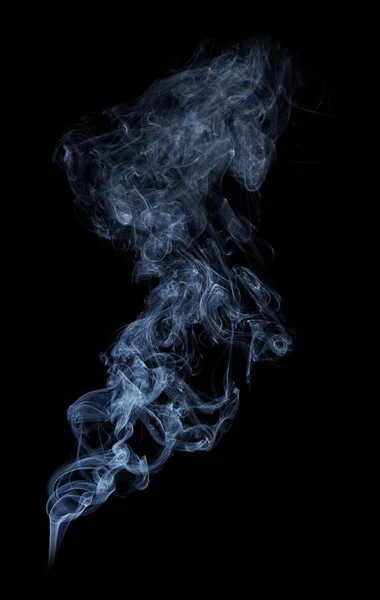 Siyah arkaplanda gerçek beyaz duman fotoğrafı — Stok fotoğraf