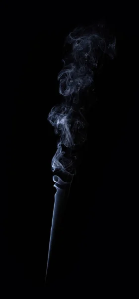 Foto de humo blanco real sobre fondo negro —  Fotos de Stock