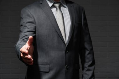 İş adamı ve soyut tokalaşma, el sıkışma..