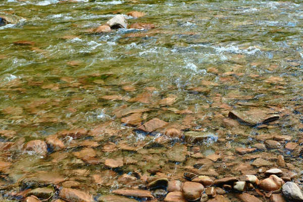 Krajina Krásný Výhled Horskou Řeku Letním Dni Rychle Tekoucí Voda — Stock fotografie