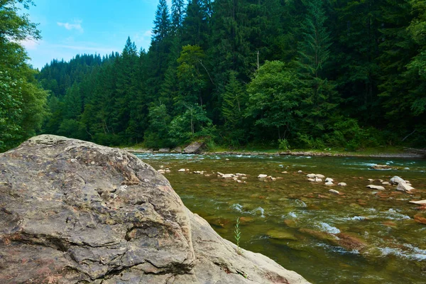 Paysage Belle Vue Sur Rivière Montagne Dans Journée Été Eau — Photo