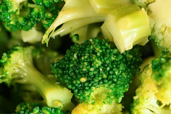 Frisch Gehackter Grüner Brokkoli Hintergrund Makro Foto — Stockfoto
