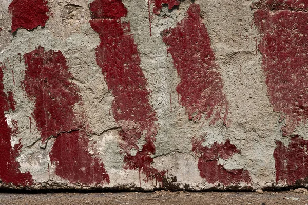 Rode Strepen Geschilderd Het Beton Als Waarschuwing Een Indicatie Van — Stockfoto