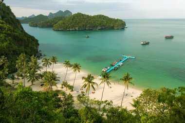 Beyaz kum tropikal plajı