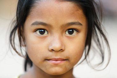 Nepal küçük kız portre