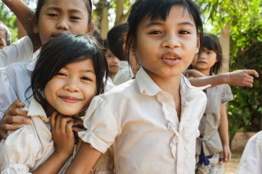 Kamboçyalı küçük kız portre