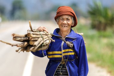 Countryside farmer Thai woman clipart