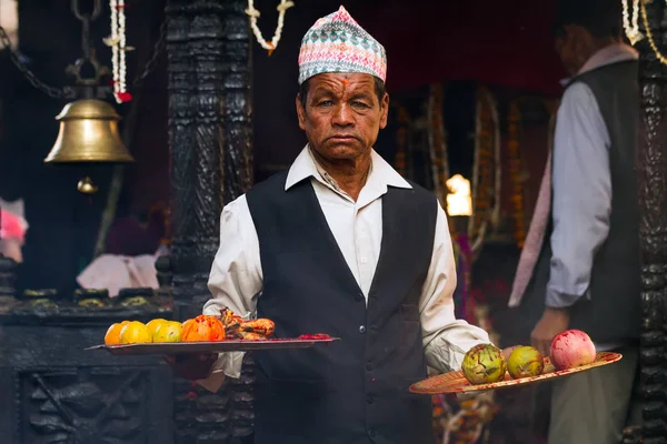 Rituale di sacrificio di capra in Nepal — Foto Stock
