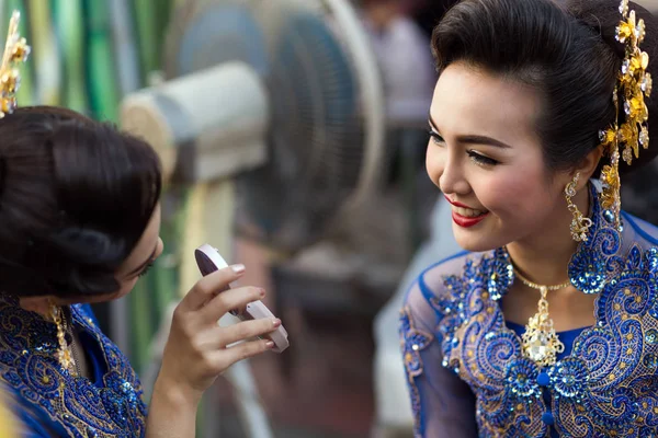 Tailandês maquiagem tradicional — Fotografia de Stock