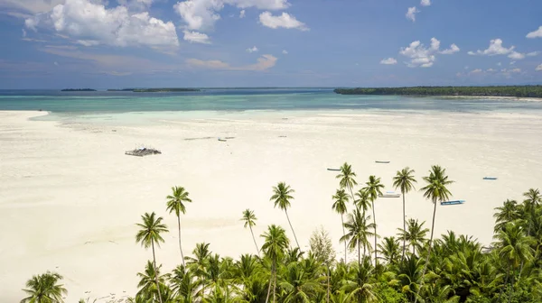 Aerial Shot Deserted Tropical Ohoidertawun Beach Vast Area White Sand — Stock Photo, Image