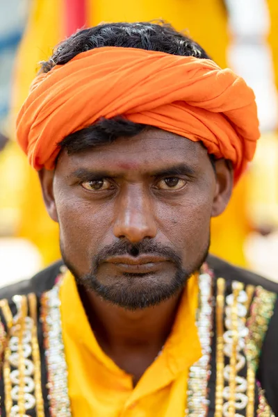 Indian street drummer portrait — Stock Photo, Image