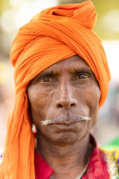 Retrato de músico de rua indiano — Fotografia de Stock