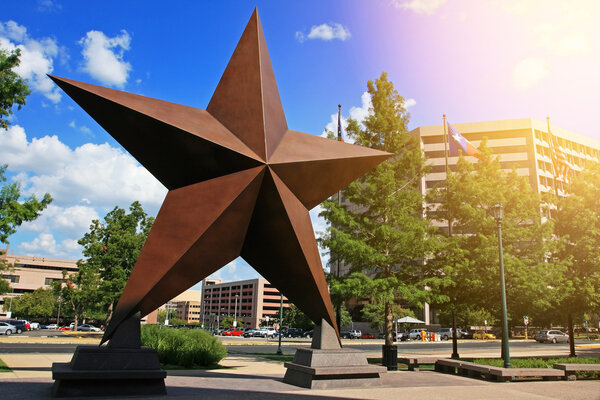 Big star decorated in Austin town